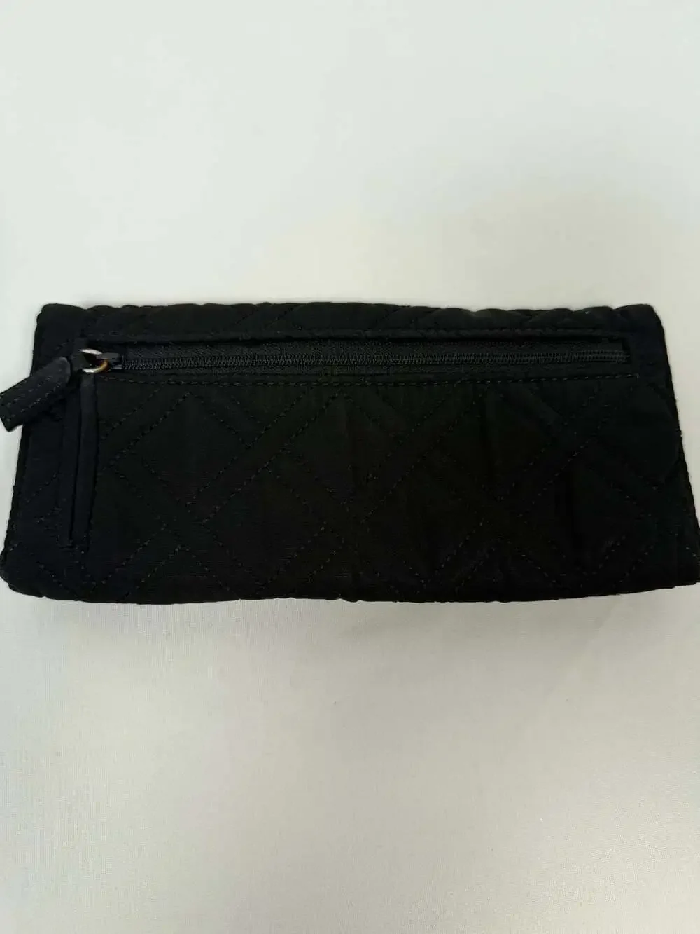 Vera Bradley Black Quilted Microfiber Trifold Wallet